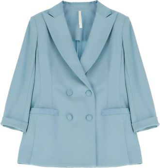 Imperial Giacca doppiopetto - Dames - Blazers - Blauw - XS - Leer - Jassen
