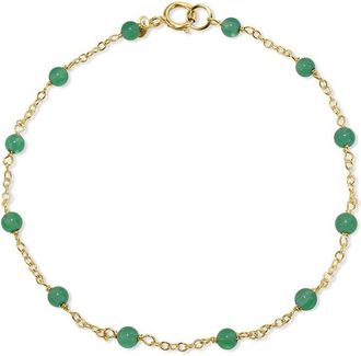 Jewelmak 14K Green Onyx Bracelet