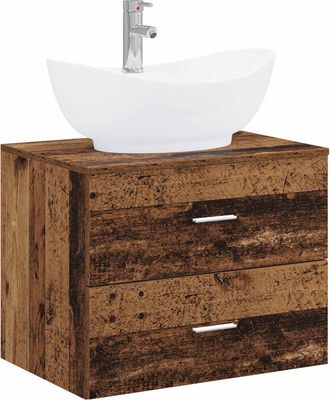 vidaXL Juego De Muebles De Ba&ntilde;o Madera Envejecida Madera De Ingenier&iacute;a Vidaxl