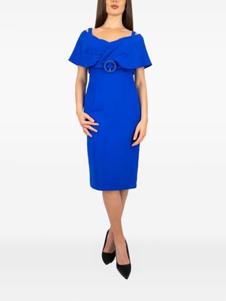 Allure Bridals embellished belted dress - women - Fabric - 48 - Blue