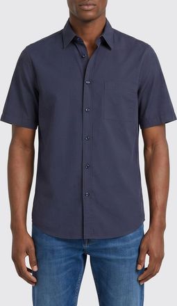 HUGO BOSS Camicia in cotone a maniche corte con collo francese e tasca a toppa