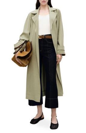 Mango Taxi Trench Coat in Khaki at Nordstrom Rack, Size Medium