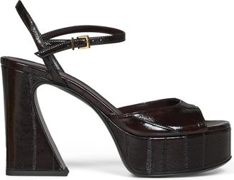 Fendi Arco Sandalen met Hoge Hak - Dames - Sandalen met hakken - Bruin - 37 EU - Leer - Schoenen
