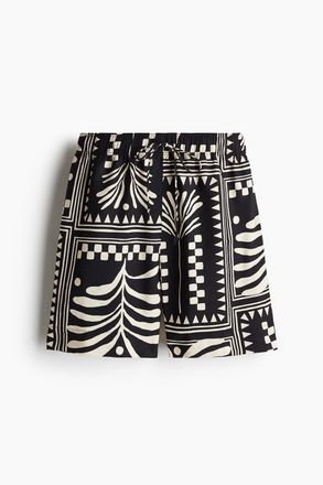 H&M Shorts mit Kordelzug - Schwarz/Gemustert