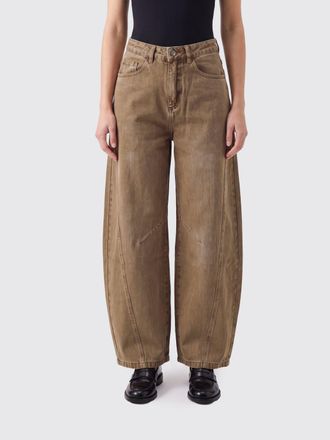 Eleh Jeans baggy in denim di cotone a vita alta e gamba larga
