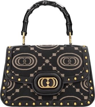 La Carrie Monogram Hand Bag Jacquard - Dames - Handtassen - Zwart - ONE Size - Bamboe - Tassen