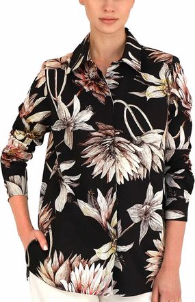 Rani Arabella Classic Cotton Dahlia Shirt In Black