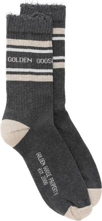 Golden Goose Geribbelde sokken - Grijs