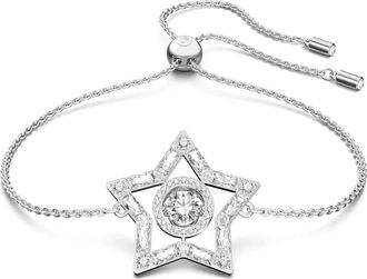 Swarovski Stella Zilveren Witte Kristallen Armband - Dames - Armbanden - Grijs - ONE Size - Accessoires