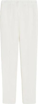 Sportmax Flare broek in witte viscose en linnen - Dames - Straight fit broeken - Wit - M - Linnen - Broeken
