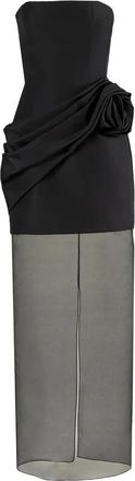 Carolina Herrera Strapless Draped Gown - Dames - Feestkleedjes - Zwart - XS - Organza - Kleedjes
