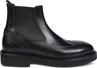 Premiata Wingtip laarzen met elastisch vlak - Zwart