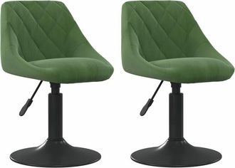 vidaXL Vidaxl - Sillas de comedor giratorias 2 unidades terciopelo verde oscuro