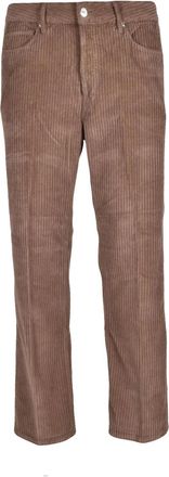 Nine In The Morning Relaxed Carrot Fit Trousers With Textured Corduroy Fabric