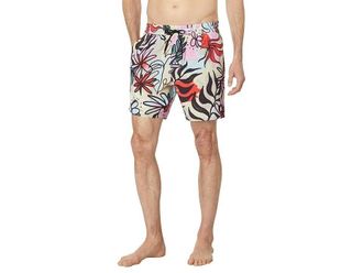 Volcom Sanctorium Trunk Shorts Men Multi Floral Drawstring Swimwear BUU950