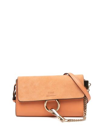 Chloé Borsa a tracolla Faye piccola in pelle di vitello e pelle scamosciata 2019 - Arancione