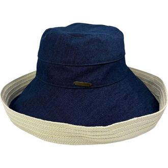 Nicole Miller Cruiser Wide Brim Hat in Blue at Nordstrom Rack