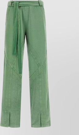 The Attico cotton front split wide-leg trousers