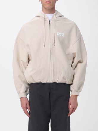 Jacquemus Felpa con cappuccio e zip in jersey di cotone con logo applicato