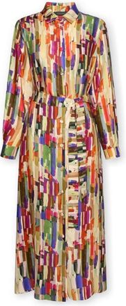 Elena Miro Maxi Kleedjes - Dames - Shirt Kleedjes - Veelkleurig - L - Satijn - Kleedjes