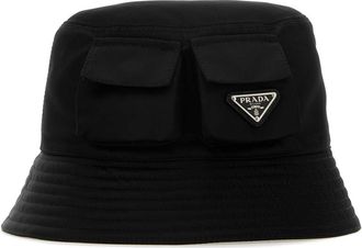 Prada Mens Re-Nylon Bucket Hat Black Polyamide Riciclata