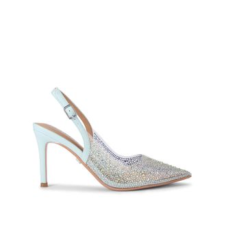 Carvela Womens Positano Vinyl Sling Back Heels - Turquoise - Size UK 3