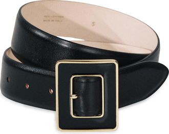 D&eacute;hanche Clio Leather Belt in Black/gold at Nordstrom, Size Medium