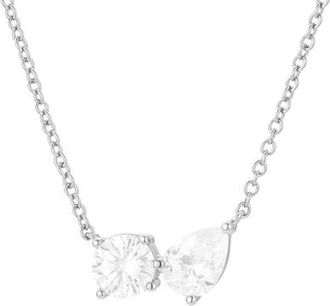 Untamed Petals Eternity Crystal Necklace in Metallic Silver at Nordstrom