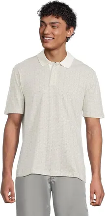 A|X Armani Exchange Polo Shirt Mens Off White Pique Short Sleeve Golf RED1398