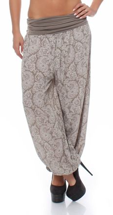 Malito more than fashion Malito Women Harem Pants with Orient Print Boyfriend Pants Aladdin Baggy Yoga 8580 (Light Brown)