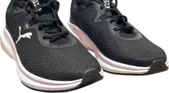 Puma Womens Lace Up Skyrocket Sneaker Shoes In Black And White