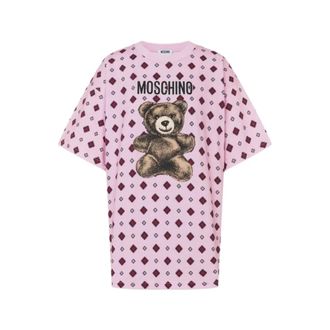 Moschino T-Shirts, female, Multicolor, Size: L Teddy Bear cotton jersey T-shirt