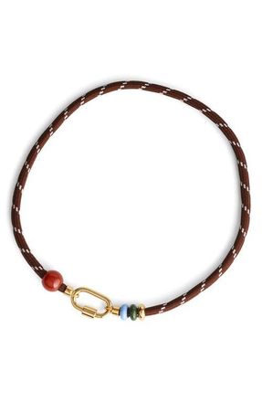 Madewell Semiprecious Carabiner Paracord Necklace in Dark Carob at Nordstrom