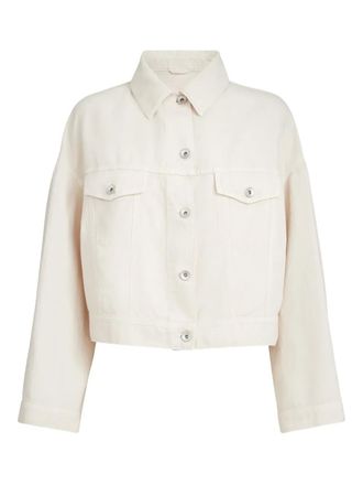 Brunello Cucinelli monili-embellishment button-up jacket - White