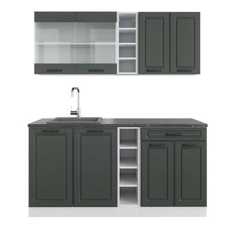 Vicco Cocina Vers&aacute;til R-line, Antracita Casa De Campo/blanco, 160 Cm, Et Antracita