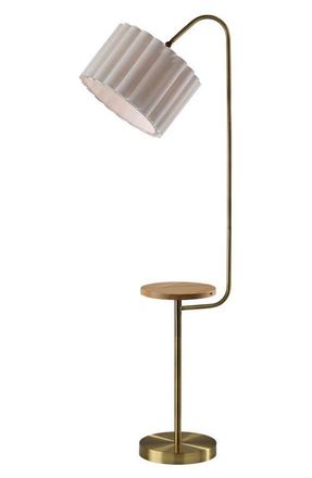 Adesso Caldwell Shelf Floor Lamp in Antique Brass at Nordstrom