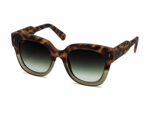 TIWI Womens Kerr Aviator Sunglasses In Tortoise/shiny Green