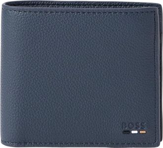 HUGO BOSS Ray 4cc Coin Portemonnee - Heren - Accessoires - Blauw - Maat: ONE Size Poliester
