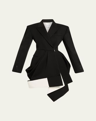 Givenchy Draped Grain De Poudre Double-Breasted Jacket