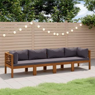 vidaXL Vidaxl - Sof&aacute; De Jard&iacute;n De 4 Plazas Con Coj&iacute;n Madera Maciza De Acacia