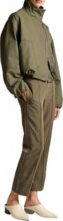 Vince Grace Side-Strap Mid-Rise Pull-On Pant In Sea Vine