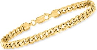 Canaria Canaria Mens 5.9mm 10kt Yellow Gold Cuban-Link Bracelet