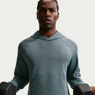Nike Mens Primary NanoKnit Dri-FIT UV Protection Pullover Performance Hoodie in Grey | II1304-381