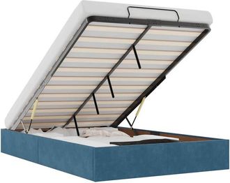 vidaXL Estructura De Cama Otomana Sin Colch&oacute;n Terciopelo Azul Oscuro Vidaxl