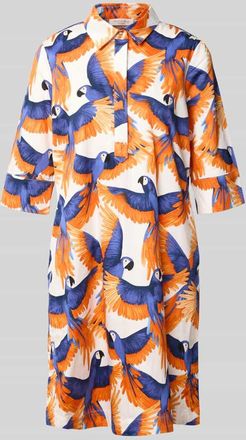Christian Berg Knielanges Hemdblusenkleid im Allover-Look in Apricot, Gr&ouml;&szlig;e 34