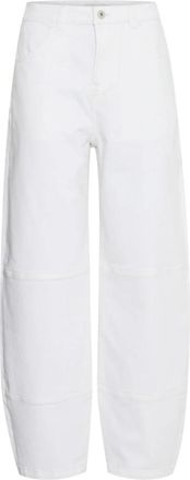 Ichi Barrel Broek Blanc de Blanc - Dames - Wijde Broeken - Wit - W25 L34 - Broeken