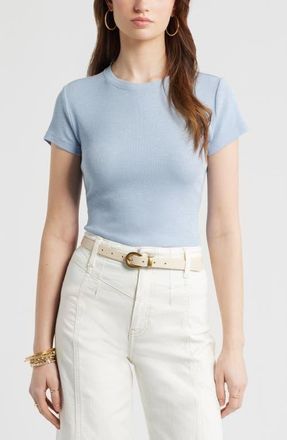 Treasure & Bond Tuckable Rib Baby Tee in Blue Blizzard at Nordstrom, Size Xx-Large