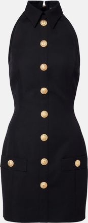 Balmain Miniabito in lana con scollo allamericana