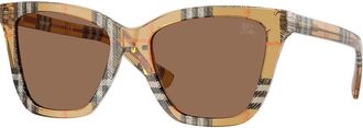 Burberry BE4470F Asian Fit 416373 Womens Sunglasses Brown Size 54