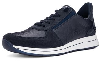 Ara Slip-On Sneaker ARA OSAKA, Damen, Gr. 3,5 (36,5), blau (dunkelblau), Glattleder, Veloursleder, unifarben, Schuhe Slip-On Sneaker, Keilsneaker, Slipper